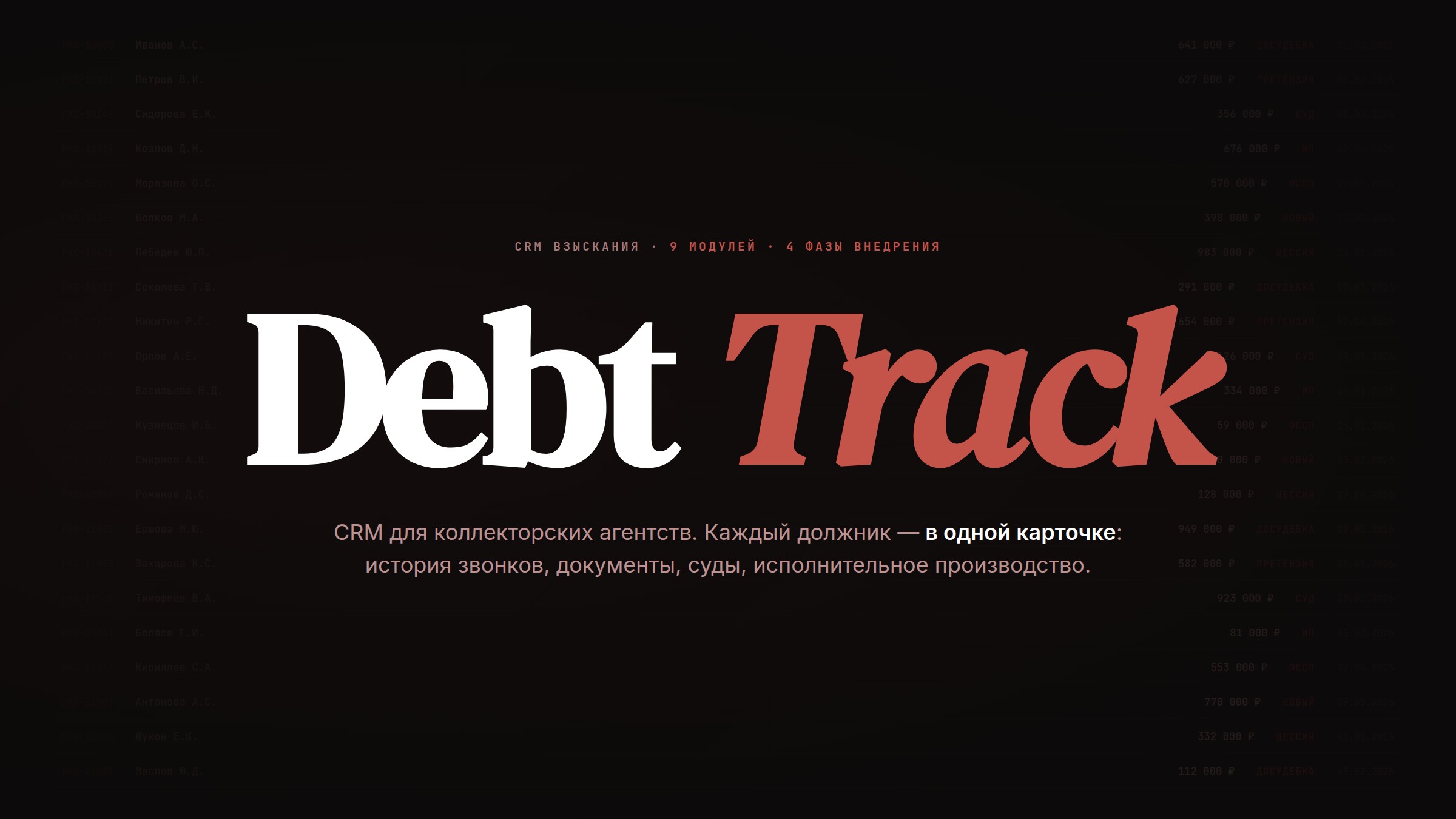 Debt Track — CRM-система взыскания
